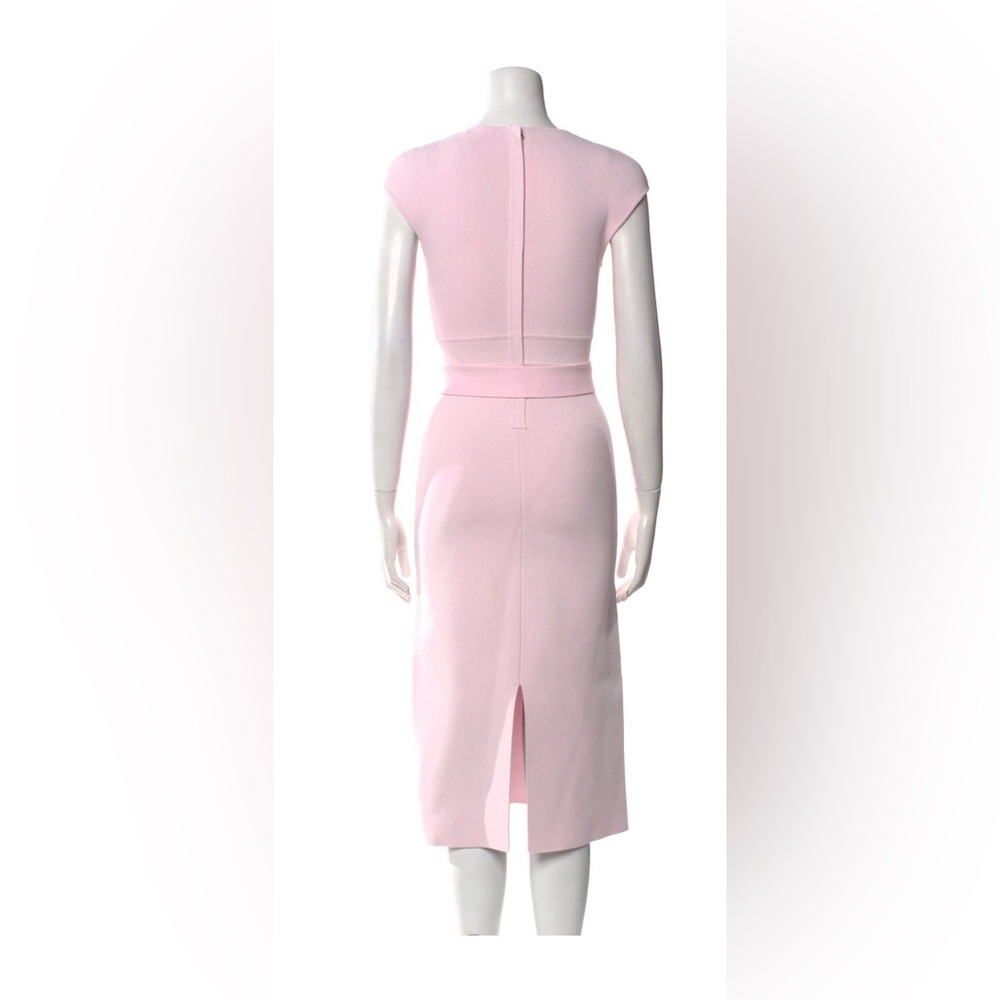 Scanlan Theodore PINK Belted Midi Dress crepe small belt - Picture 3 of 4